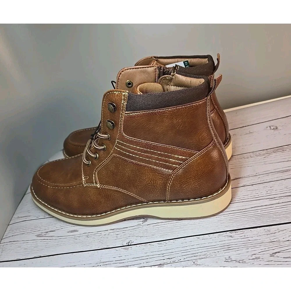 Steve Madden Mens Size 12 Casual High‎ Top Boot Ortholite - Cognac Zipper